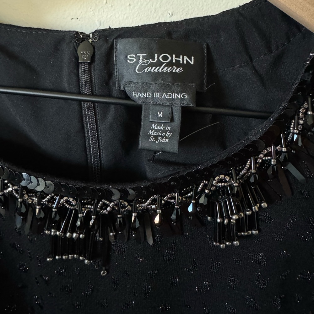 ST JOHN COUTURE HAND BEADED TOP SIZE MEDIUM - Picture 4 of 5